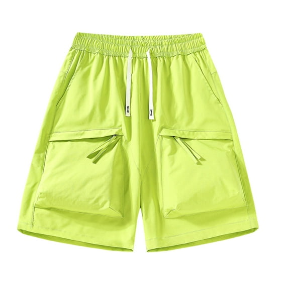 Youmylove Mens Shorts Versatile Men's Stylish Solid Color Straight Pocket Casual Shorts Comfortable Sports Shorts Summer Beach Shorts