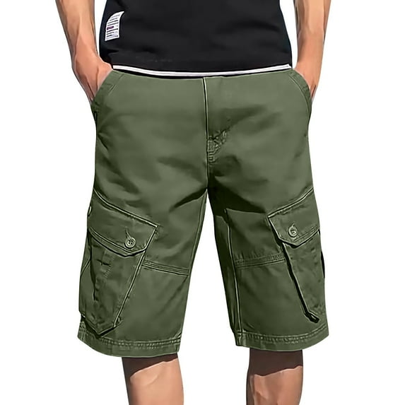 Youmylove Mens Shorts Vintage Men's Cargo Shorts Loose Fit Pocket Outdoor Cargo Shorts Comfy Beach Sweat Shorts