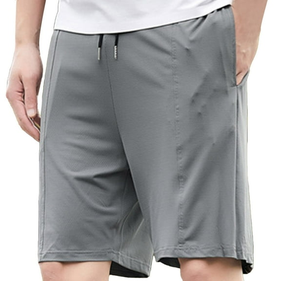 Youmylove Mens Shorts Vintage Stretch Mesh Shorts For Men Pocket Casual Loose Breathable Comfortable Trendy Ice Silk Quick Drying Shorts Outdoor Work Shorts
