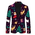 thumbnail image 1 of Youmylove Mens Sport Coat Casual Blazer Men Christmas Snowflake Santa Printed Pocket Lapel Button Suit Leisure Versatile Sport Coat Suit Blazer, 1 of 2