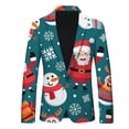 thumbnail image 1 of Youmylove Mens Sport Coat Casual Blazer Men Christmas Snowflake Santa Printed Pocket Lapel Button Suit Slim Fit Lightweight Suit Blazer Jacket, 1 of 2
