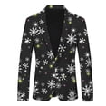 thumbnail image 1 of Youmylove Mens Sport Coat Casual Blazer Men Christmas Snowflake Santa Printed Pocket Lapel Button Suit Slim Fit Stylish Blazer Dress Suit, 1 of 2