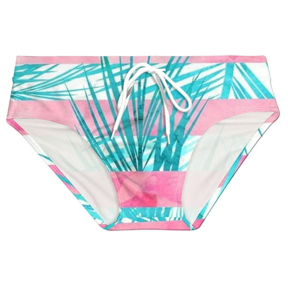 Youmylove Mens Summer Breathable Printed Swim Trunks Pants Swimwear Shorts Slim Wear Swim Bottoms Briefs Trendy Swim Wear