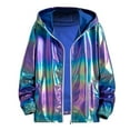 thumbnail image 1 of Youmylove Mens Trench Coat Fall Winter Overcoat Fashion Simple Colorful Gradient Bright Surface Pocket Cardigan Zipper Sweater Jacket Business Formal Trench Top Coat, 1 of 4