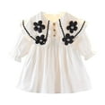 thumbnail image 1 of Youmylove New Girls Toddler Flower Large Lapel Dress Fashion Pearl Pleated Dress, 1 of 9