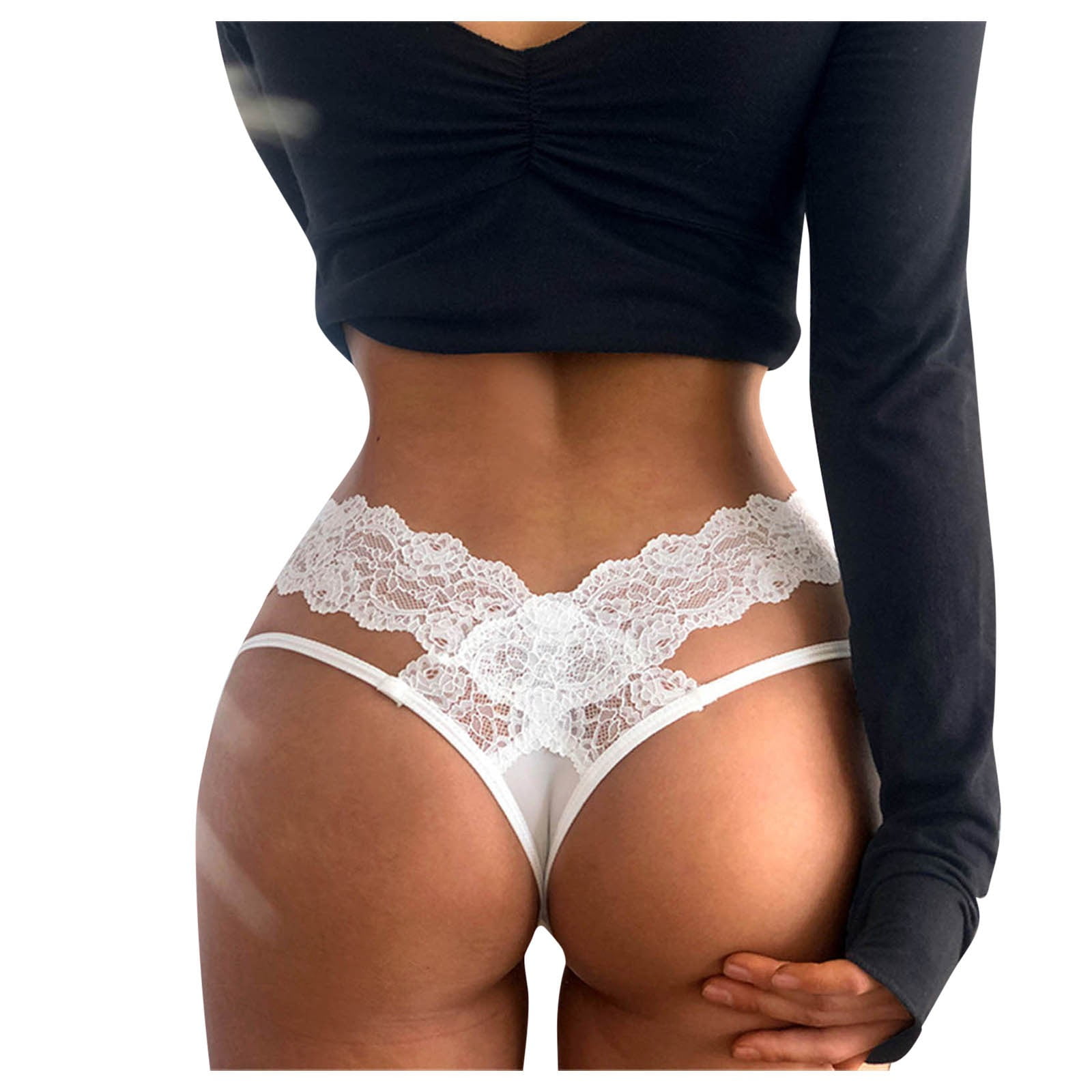 Youmylove New Hot Panties For Women Crochet Lace Lace-Up Panty Hollow Out  Underwear Lingeries Chemise Nightie