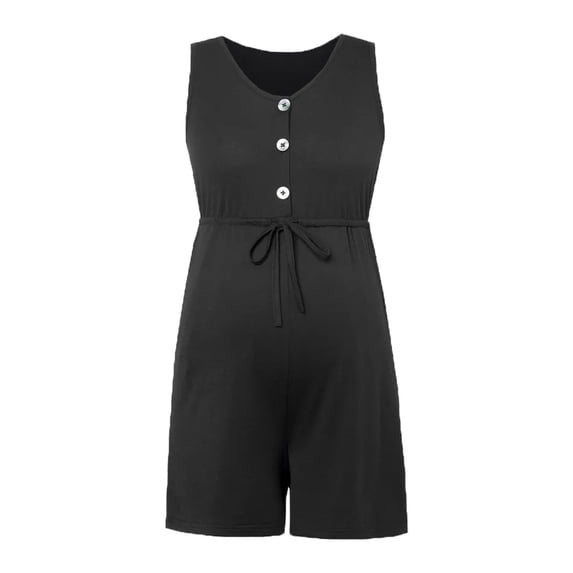 Youmylove Plus Size Nursings Maternity Solid Color Sleeveless Strappy Pants Summer Convenient Breastfeeding Pregnant