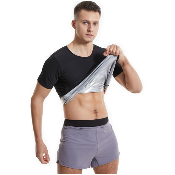 Youmylove Sauna Shirt For Men Short Sleeve Sweat Suit Gym Exercise Sauna Top T-Shirt Body Shaper Shirts For Workout Sports Fashion Casual Breathable Tees Shirt