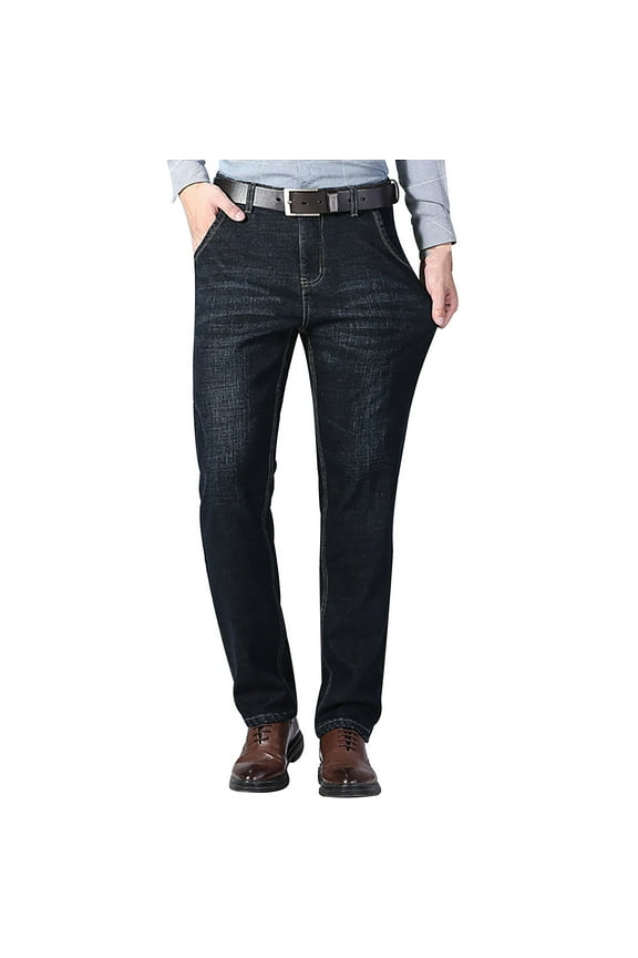 Slim Fit Jeans For Men Autumn Winter Men's Relaxed Straight Jeans Fashion Casual Denim Pants Regular Stretch Jean Fashion Jeans Pants