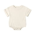 thumbnail image 1 of Youmylove Soft Baby Bodysuits Infant Baby Toddler Boys Girls Short Sleeve Solid Color Newborn Rompers Jumpsuits Baby Summer Bodysuit For 12-18 Months, 1 of 3