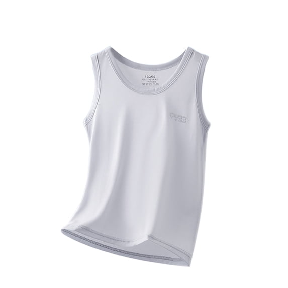 Youmylove Soft Boys Tank Tops Summer Lightweight Solid Color Round Neck Sleeveless Tshirt Tops Athletic Workout Tees Soft Workout Shirts For 5-6 Years
