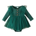 thumbnail image 1 of Youmylove Soft Comfy Baby Girls Solid Color Long Sleeve Tulle Dress Romper Bodysuit Outfits Clothes Kids Jumpsuits Clothing Dailywear, 1 of 9
