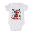 thumbnail image 1 of Youmylove Soft Comfy Boys Girls Romper Bodysuit Short Sleeve Christmas Cartoon Letter Printed Fall Clothes Kids Jumpsuits Clothing Dailywear, 1 of 5