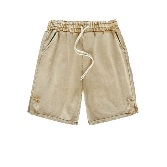 Youmylove Soft Men's Shorts 2025 Spring/Summer Vintage Wash Split Fashion Mens Shorts Casual Loose Shorts