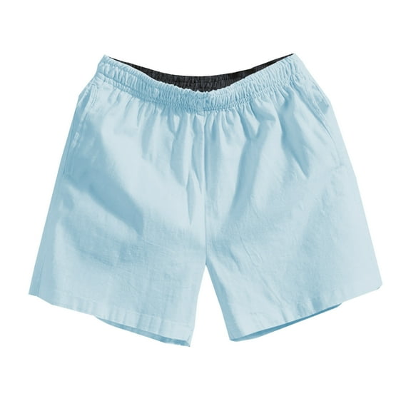 Youmylove Soft Mens Shorts Linen Waist Loose Fit Shorts For Men Solid Color Breathable Casual Beachwear Shorts Summer Trousers Beach Short Shorts