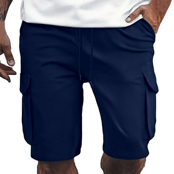 Youmylove Soft Mens Shorts Solid Color Large Pocket Workwear For Men Casual Loose Comfortable Trendy Business Sports Shorts Summer Tactical Pants