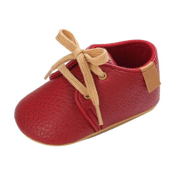 Youmylove Spring Autumn Children Baby Toddler Shoes Boys Girls Non- Lightweight Lace Up Comfortable Solid Color Simple Style Child Lovely Footwear