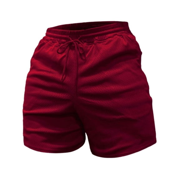 Youmylove Stylish Mens Shorts Men's Solid Color Casual Sports Shorts Loose Beach Shorts Plus Size Drawstring Shorts Classic Relaxed Fit Short