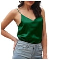 thumbnail image 1 of Youmylove Stylish Women Tank Top Silk Satin Tank Tops 2025 V Neck Adjustable Spaghetti Strap Sleeveless Camisole Summer Basic Blouse Basic Trendy Clothes, 1 of 5