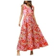 thumbnail image 1 of Youmylove Summer Dresses for Women V Neck Floral Maxi Dress Casual Sleeveless Boho Flowy Long Dress Wedding Guest Dress Party Dress Flowy Beach Long Dresses, 1 of 6