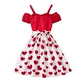 thumbnail image 1 of Youmylove Summer Girls Skirts Set Elegant Off-Shoulder Short Sleeve Cami Tops Skirt Two Piece Outfits Set For Kids Girl's Casual Set For 8-9 Years, 1 of 9