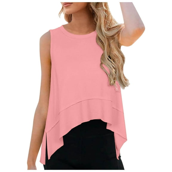 Youmylove Summer Tops For Women Tank Tops Loose Fit Basic Clothes Summer Sleeveless Shirts Solid Color Fashionable Vest Top Going Out Summer Top