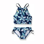 Youmylove Swimwear Halter Girls Outfits Sports Tankini Beach Daisy 2PCS Swimsuit Girls Swimwear Child Swimming Beachwear