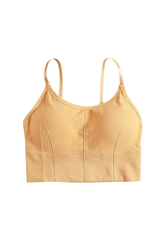 Tank Camis Bra Women Full-coverage Strap Stretch Cotton Camisole With Built In Padded Shelf Bra Small Color A Breathable Brassiere