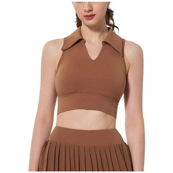 Youmylove Tank Top For Women Workout Crop Tops Collared Sleeveless Tank Top Athletic Golf Polo Shirts Exercise Gym Yoga Tops Loose Fit Tunic Blouse