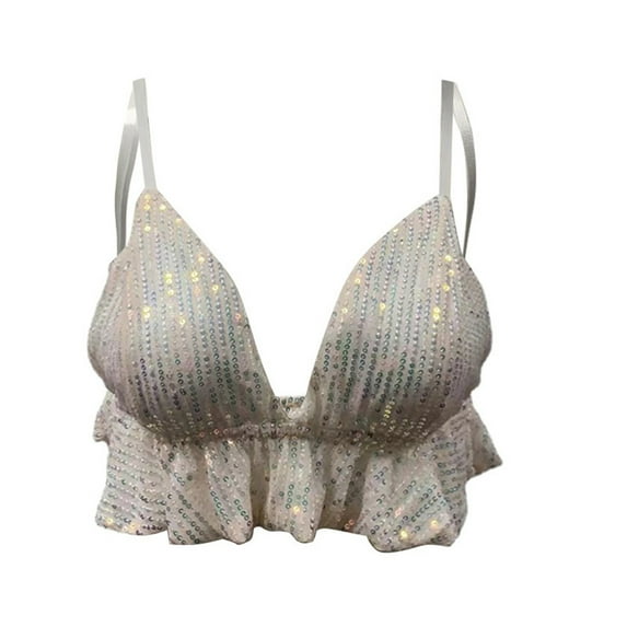 Youmylove Tank Tops for Women Sequin Performance Hot Top Ds Nightclub Stage Edge Sling Fashion Boho Shirt