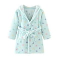 thumbnail image 1 of Youmylove Toddler Baby Boys Girls Hooded Thick Warm Flannel Bathrobe Night-robe Pajamas Kids Nightwear Pjs Homewear, 1 of 4