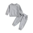 thumbnail image 1 of Youmylove Toddler Baby Boys Sweatshirt And Sweatpant 2 Piece Outfit Fall Winter Long Sleeve Solid Color Sweatshirt Tops Pants Set Fashion Casual Playwear Outfits, 1 of 4