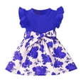 thumbnail image 1 of Youmylove Toddler Baby Girl Clothes Summer Dress Ruffle Sleeveless Bow Top Splicing Floral Skirt Baby Girls Sundress Outfits Leisure Streetwear, 1 of 4