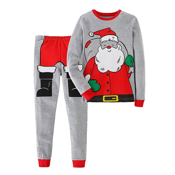Youmylove Toddler Boys Christmas Children Christmas Long Sleeve Pajamas Printed Shirt Tops Pants 2PCS Kids Set Outfits Baby Child Playwear