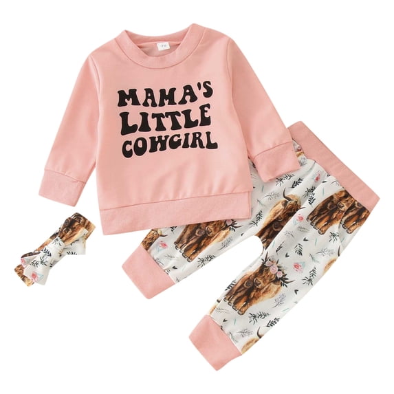 Youmylove Toddler Boys Girls Long Sleeve Letter Prints T Shirt Pullover Tops Cartoon Pants Outfits Toddler Girl Clothes