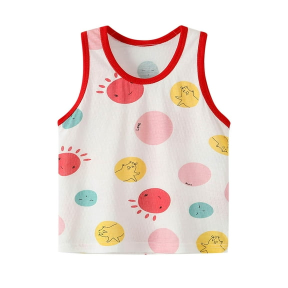 Youmylove Toddler Boys Girls Tank Tops Cartoon Cute Print Summer T Shirts Sleeveless Sports Top Comfort Tee Breathable Sportswear Casual Tank Tops 18-24 Months