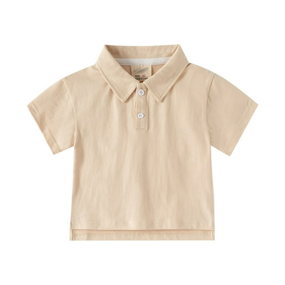 Youmylove Toddler Boys Polo Shirts Kids Casual Solid Color Short Sleeve Button Casual Lapel Shirts Soft Tops Kids Basic T-Shirts For 2-3 Years