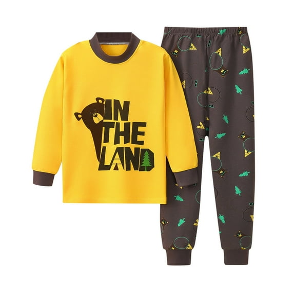 Youmylove Toddler Girls Boys Long Sleeve Top And Pants Sleepwear Clothes Cotton 2PCS Pajama Set Kids Nightwear Pjs Homewear
