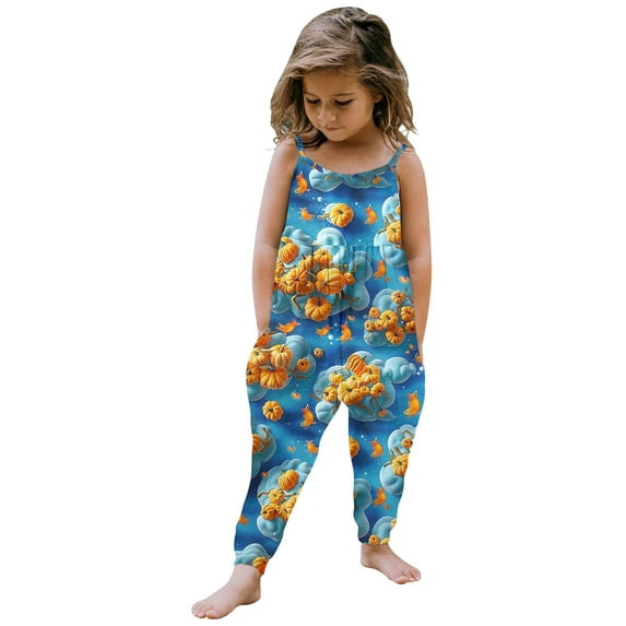 Youmylove Toddler Girls Jumpsuit Fashion Casual Sleeveless Romper Cute Outfits One Piece Playsuit Lightweight Comfortable Jumpsuit