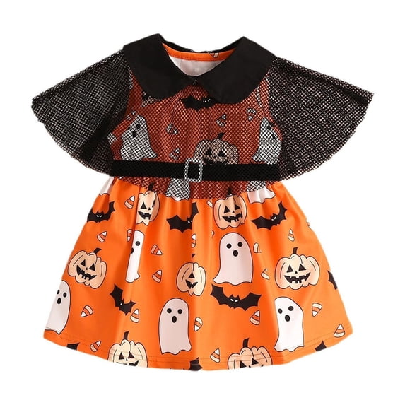 Youmylove Toddler Girls Summer Sleeveless Cartoon Printing Vest Dress With Mesh Cape 2PCS Children Baby Classic Sundress