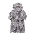 thumbnail image 1 of Youmylove Toddler Kids Baby Boys Girls Cartoon Bathrobes Hooded Warm Flannel Night-Robe Sleepwear Pajamas Kids Nightwear Pjs Homewear, 1 of 3