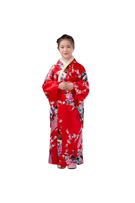 Traditional Robe Girls Kids Clothes Outfits Toddler Kimono Baby Girls Dresses