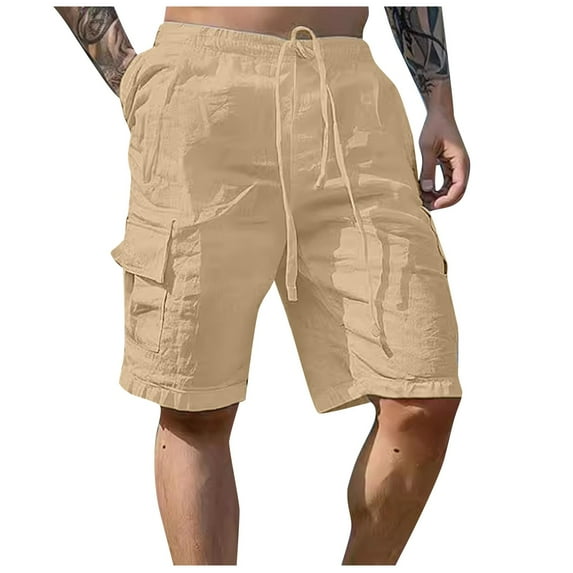 Youmylove Trendy Mens Shorts Men Spring Summer Pant Casual Solid Color Painting Loose Plus Size Trouser Fashion Beach Pockets Short Stylish Comfy Short