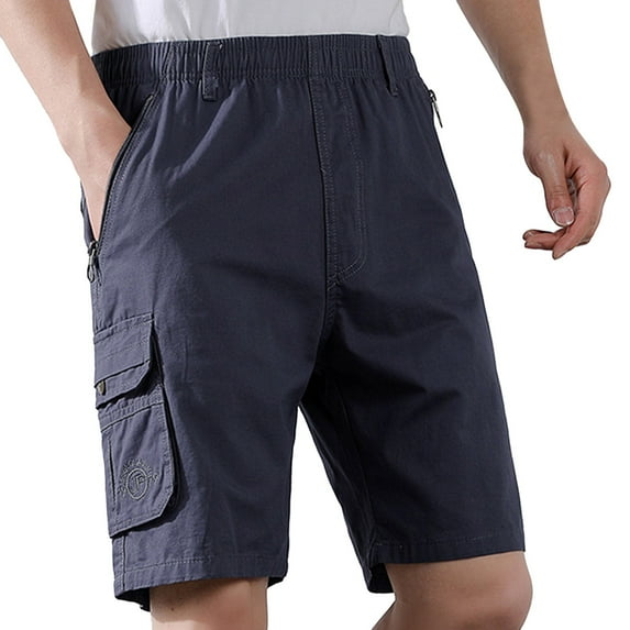 Youmylove Trendy Mens Shorts Solid Color Workwear With Multiple Pockets Men Casual Loose Trendy Comfortable Sports Business Shorts Casual Hiking Shorts