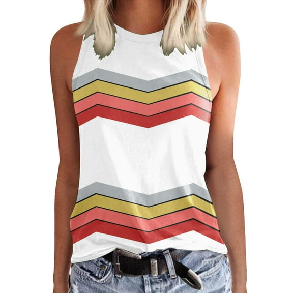Youmylove Trendy Womens Tank Tops Ladies Solid Color Vest Sleeveless Summer T Shirt Round Neck Top Fashion Boho Shirt