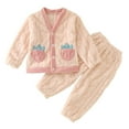 thumbnail image 1 of Youmylove Two Piece Girls Outfits Toddler Girls Winter Long Sleeve Strawberries Prints Tops Pants 2Pcs Outfits Clothes Set For Babys Clothes Pink White, 1 of 4
