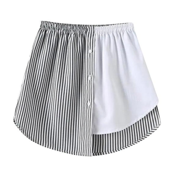 Youmylove Women 1-Pack Mini Underskirt Lower Skirt Sweep Shirt Extension Skirt With Buttons Shirt Extension Layering Top Bottom