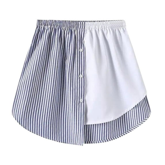 Youmylove Women 1-Pack Mini Underskirt Lower Skirt Sweep Shirt Extension Skirt With Buttons Shirt Extension Layering Top Bottom