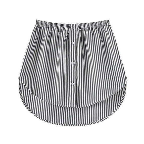 Youmylove Women 1-Pack Mini Underskirt Lower Skirt Sweep Shirt Extension Skirt With Buttons Shirt Extension Layering Top Bottom