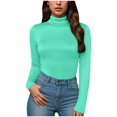 thumbnail image 1 of Youmylove Women Bodysuits Women's Turtleneck Long Sleeve Bodysuits For Women Ribbed Body Suit Shirts Solid Color Slim Fit Body Shaping Underwear Trendy Bodysuits Tops, 1 of 6
